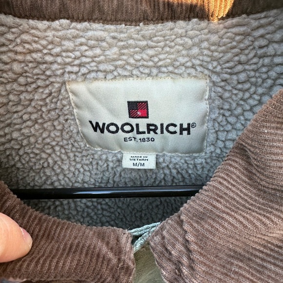 Green Woolrich Sherpa Lined Barn Jacket, 100% Cotton, size M - Picture 4 of 7